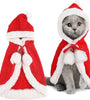 Cat Costume Santa Cosplay Funny Transformed Cat/Dog Pet Christmas Cape Dress Up Clothes Red Scarf Cloak Props Decor